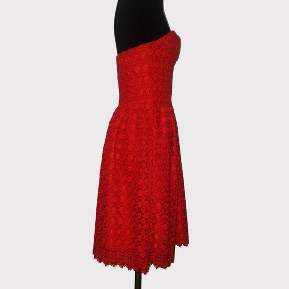 Embroidered Lace Strapless Bustier Dress XS - Picture 6 of 10